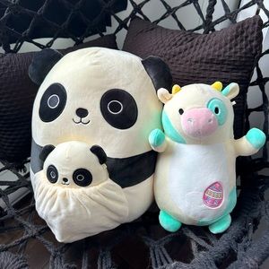 Squishmallows bundle Panda & Easter cow hugmee NWT